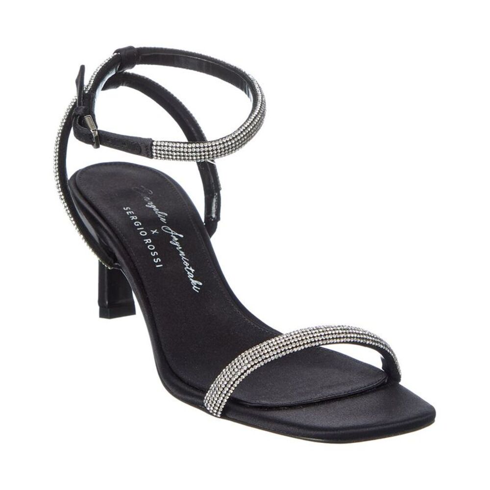 Sergio Rossi Satin Sandal, Black